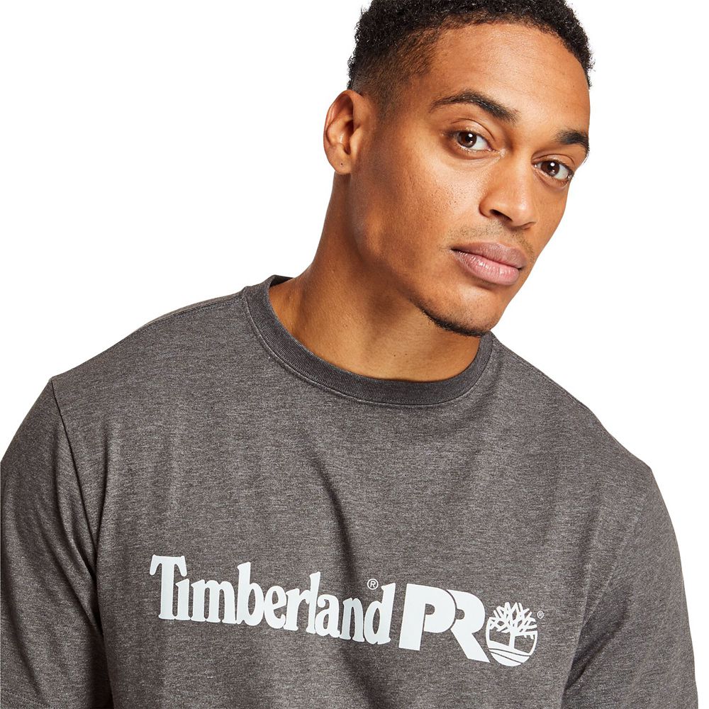 Tricouri Timberland Barbati Gri Inchis - Pro® Short Sleeve Base Plate Wicking Logo - Romania - OPWHF